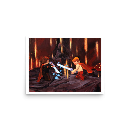 Anakin vs. Obi-Wan (LEGO) - Poster Print